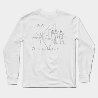 Nasa Pioneer Space Craft Plaque Alien Message Long Sleeve T-Shirt